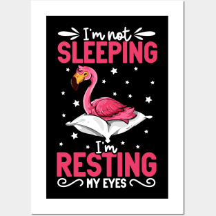 Flamingo - I'm not sleeping I'm resting my eyes Posters and Art